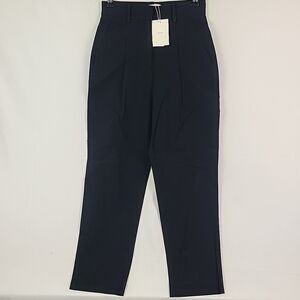 NWT $88 Oak + Fort Women’s HIGH-RISE Tapered Pants In Black Size 4
